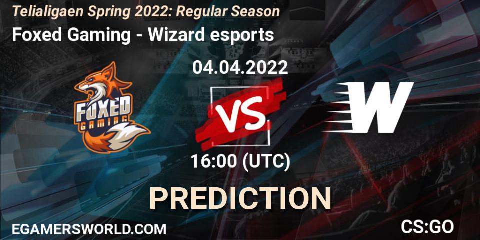Foxed Gaming vs Wizard esports: Betting TIp, Match Prediction. 04.04.2022 at 16:00. Counter-Strike (CS2), Telialigaen Spring 2022: Regular Season
