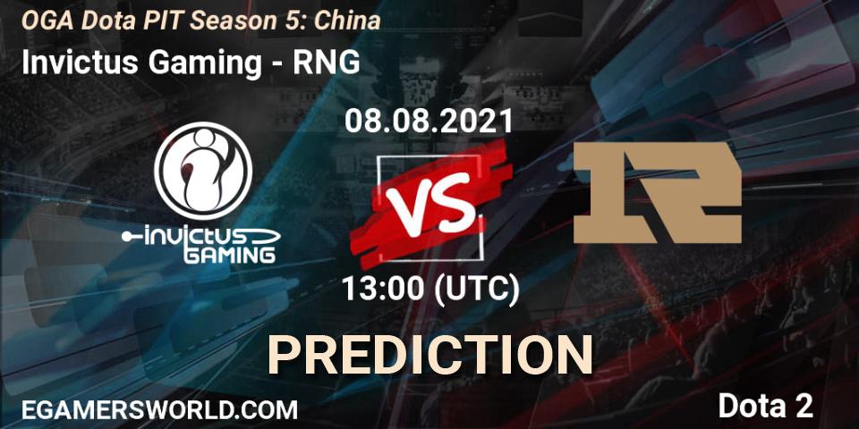 Invictus Gaming vs RNG: Betting TIp, Match Prediction. 08.08.21. Dota 2, OGA Dota PIT Season 5: China
