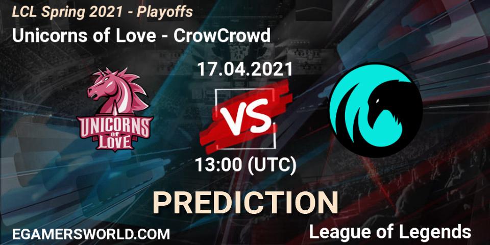 Unicorns of Love vs CrowCrowd: Betting TIp, Match Prediction. 17.04.21. LoL, LCL Spring 2021 - Playoffs
