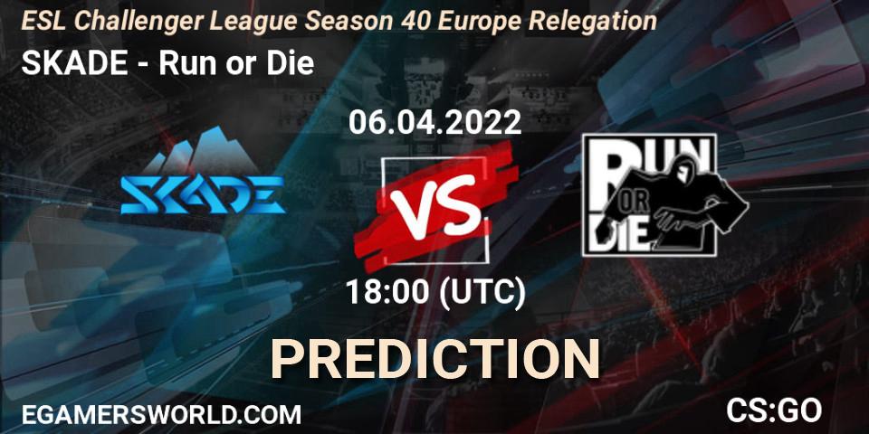 SKADE vs Run or Die: Betting TIp, Match Prediction. 06.04.22. CS2 (CS:GO), ESL Challenger League Season 40 Europe Relegation