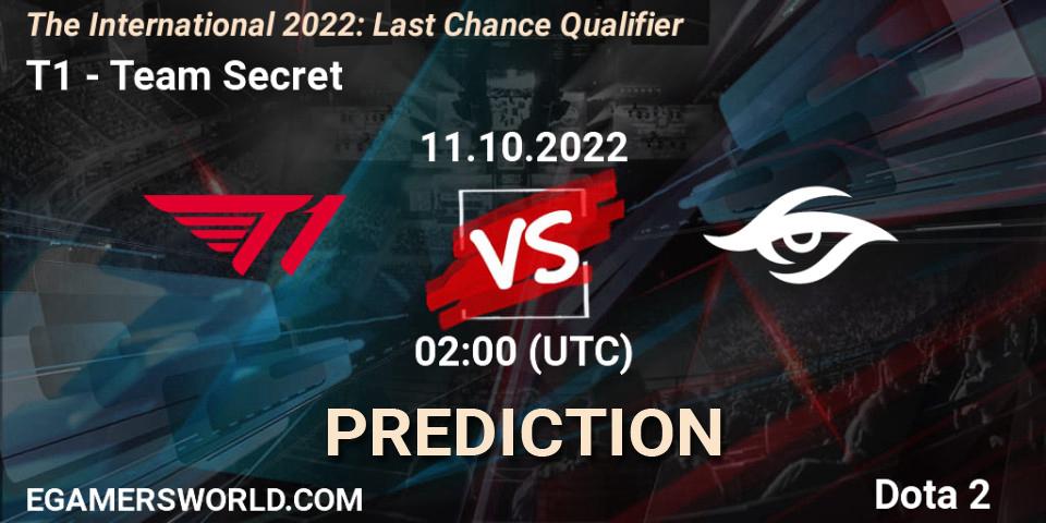 T1 vs Team Secret: Betting TIp, Match Prediction. 11.10.22. Dota 2, The International 2022: Last Chance Qualifier