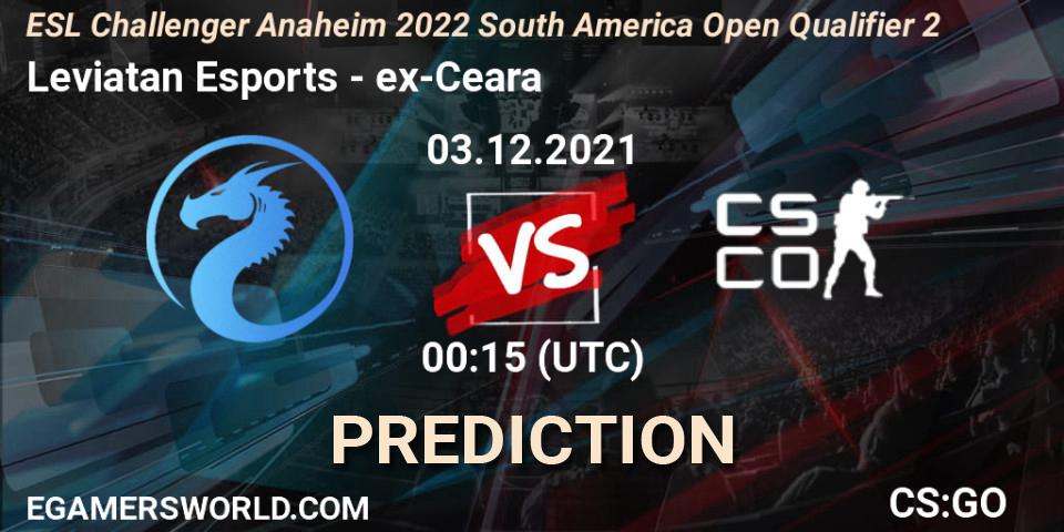 Leviatan Esports vs ex-Ceara: Betting TIp, Match Prediction. 03.12.21. CS2 (CS:GO), ESL Challenger Anaheim 2022 South America Open Qualifier 2