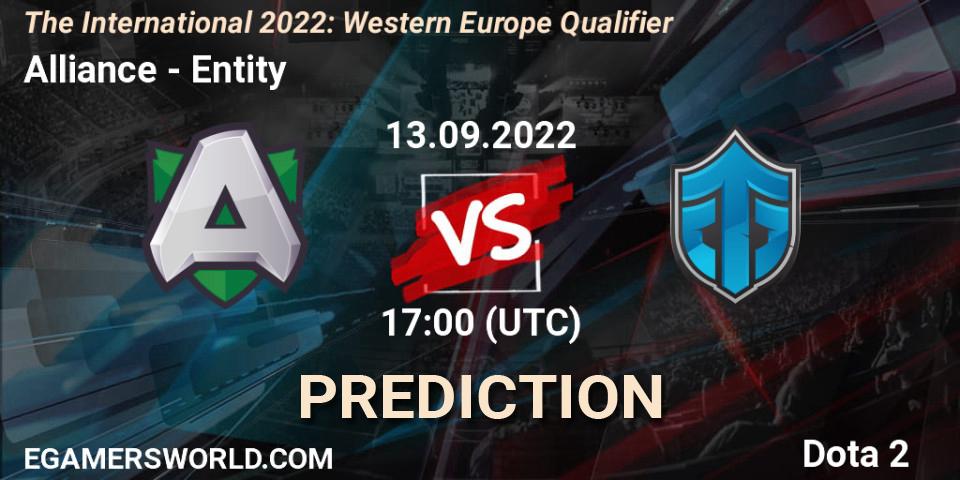 Alliance vs Entity: Betting TIp, Match Prediction. 13.09.22. Dota 2, The International 2022: Western Europe Qualifier