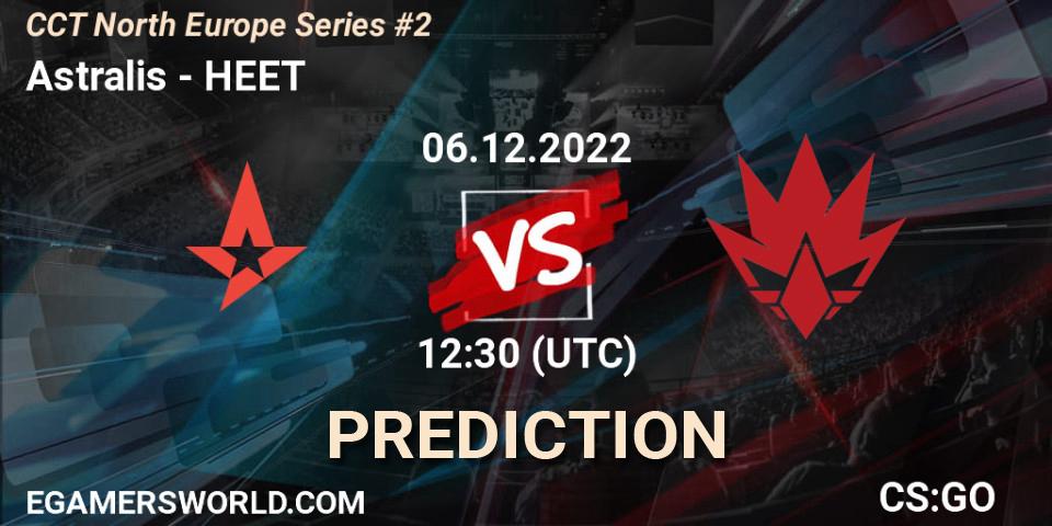 Astralis vs HEET: Betting TIp, Match Prediction. 06.12.2022 at 13:40. Counter-Strike (CS2), CCT North Europe Series #2
