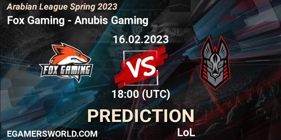 Fox Gaming vs Anubis Gaming: Betting TIp, Match Prediction. 16.02.23. LoL, Arabian League Spring 2023