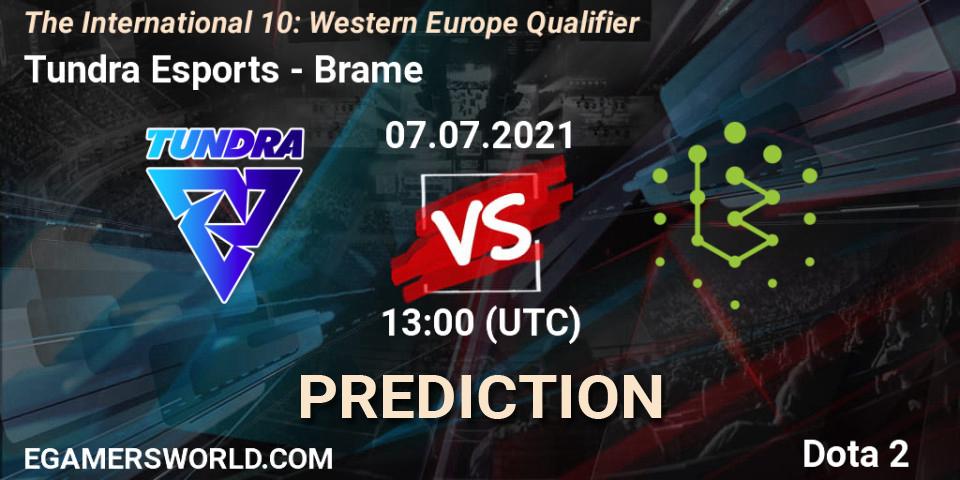 Tundra Esports vs Brame: Betting TIp, Match Prediction. 07.07.2021 at 16:10. Dota 2, The International 10: Western Europe Qualifier