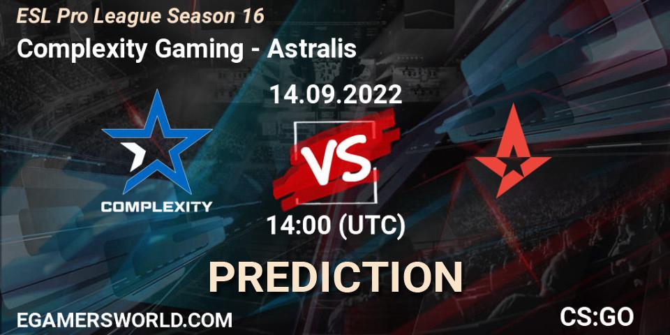 Complexity Gaming vs Astralis: Betting TIp, Match Prediction. 14.09.22. CS2 (CS:GO), ESL Pro League Season 16
