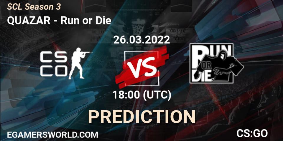 QUAZAR vs Run or Die: Betting TIp, Match Prediction. 26.03.22. CS2 (CS:GO), SCL Season 3
