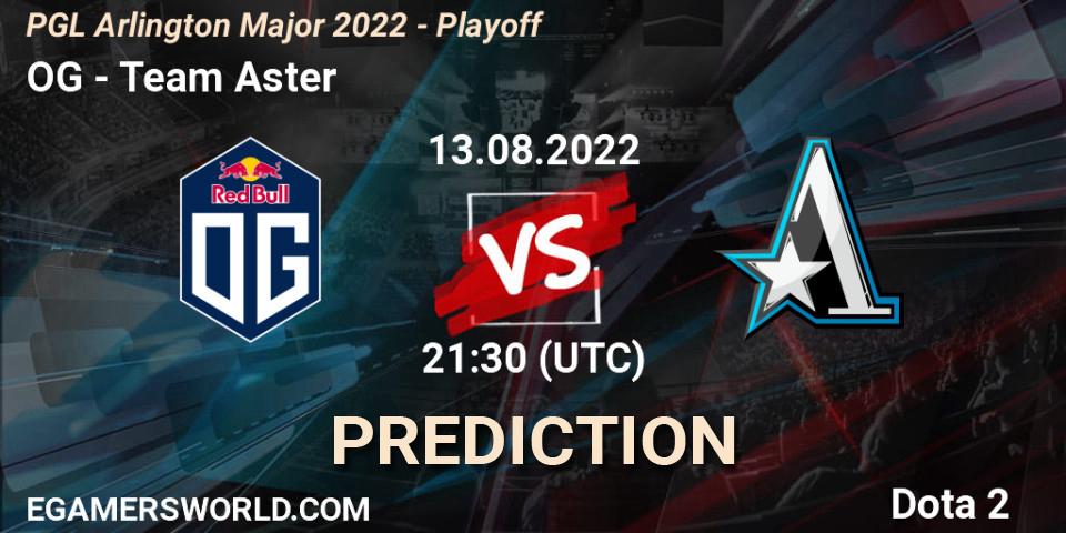 OG vs Team Aster: Betting TIp, Match Prediction. 13.08.22. Dota 2, PGL Arlington Major 2022 - Playoff