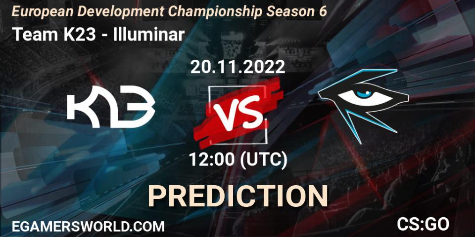 Team K23 vs Illuminar: Betting TIp, Match Prediction. 20.11.2022 at 12:00. Counter-Strike (CS2), European Development Championship Season 6