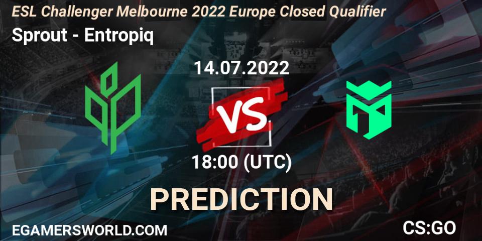 Sprout vs Entropiq: Betting TIp, Match Prediction. 14.07.2022 at 18:00. Counter-Strike (CS2), ESL Challenger Melbourne 2022 Europe Closed Qualifier