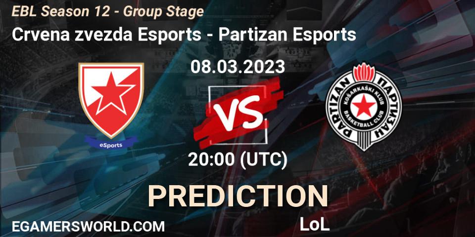 Crvena zvezda Esports vs Partizan Esports: Betting TIp, Match Prediction. 08.03.23. LoL, EBL Season 12 - Group Stage