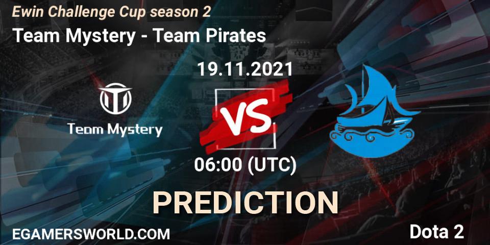 Team Mystery vs Team Pirates: Betting TIp, Match Prediction. 19.11.2021 at 06:36. Dota 2, Ewin Challenge Cup season 2