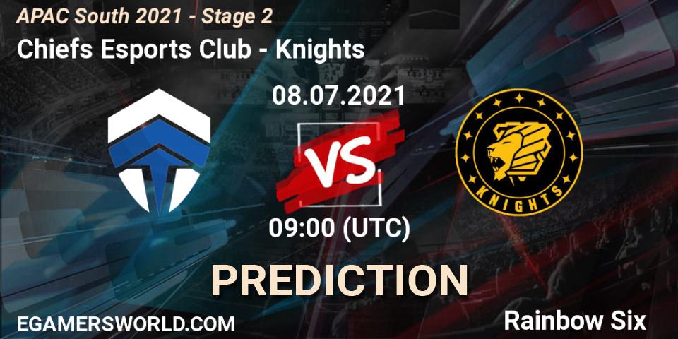 Chiefs Esports Club vs Knights: Betting TIp, Match Prediction. 08.07.2021 at 09:00. Rainbow Six, APAC South 2021 - Stage 2