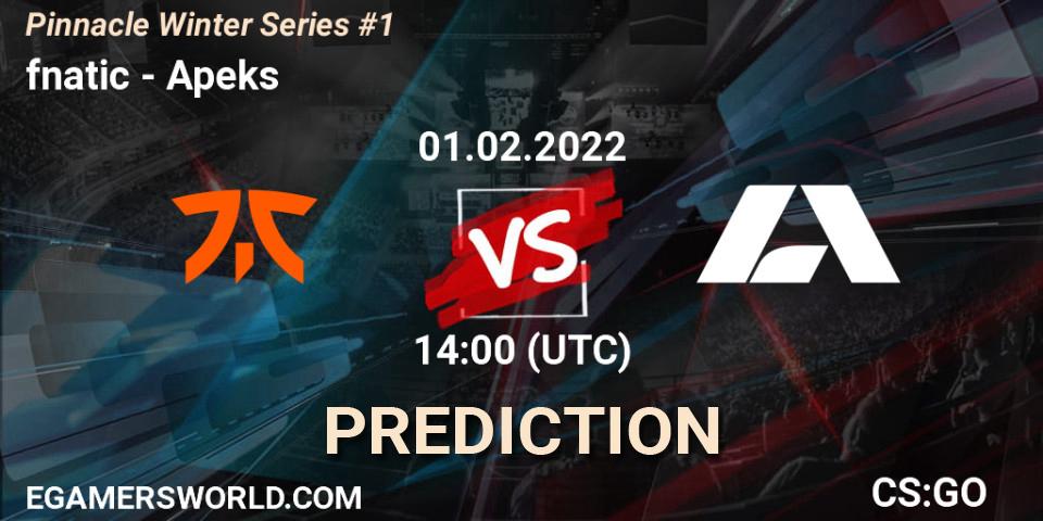 fnatic vs Apeks: Betting TIp, Match Prediction. 01.02.22. CS2 (CS:GO), Pinnacle Winter Series #1