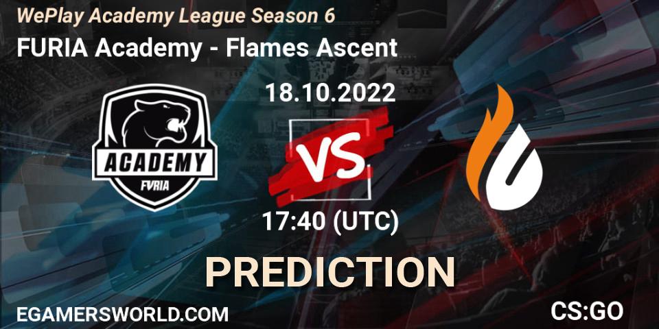 FURIA Academy vs Flames Ascent: Betting TIp, Match Prediction. 18.10.2022 at 17:55. Counter-Strike (CS2), WePlay Academy League Season 6