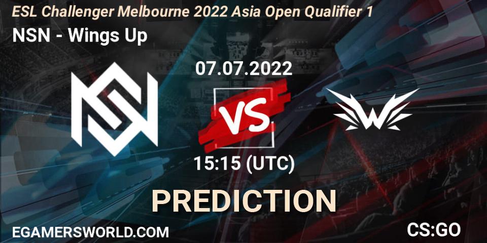 NSN vs Wings Up: Betting TIp, Match Prediction. 07.07.2022 at 15:15. Counter-Strike (CS2), ESL Challenger Melbourne 2022 Asia Open Qualifier 1