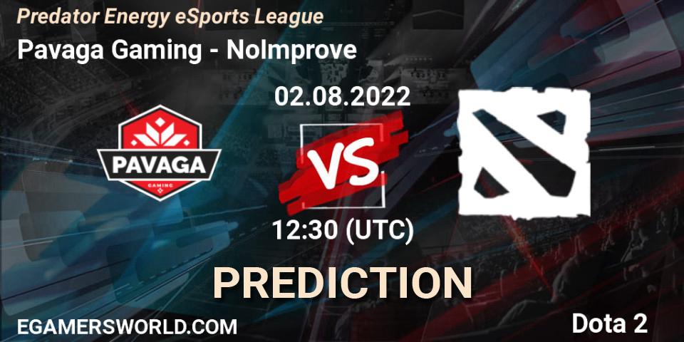 Pavaga Gaming vs NoImprove: Betting TIp, Match Prediction. 02.08.22. Dota 2, Predator Energy eSports League