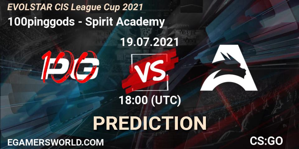100pinggods vs Spirit Academy: Betting TIp, Match Prediction. 19.07.2021 at 18:10. Counter-Strike (CS2), EVOLSTAR CIS League Cup 2021