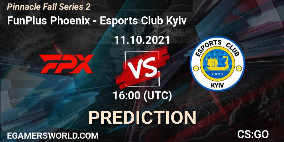 FunPlus Phoenix vs Esports Club Kyiv: Betting TIp, Match Prediction. 11.10.2021 at 16:00. Counter-Strike (CS2), Pinnacle Fall Series #2