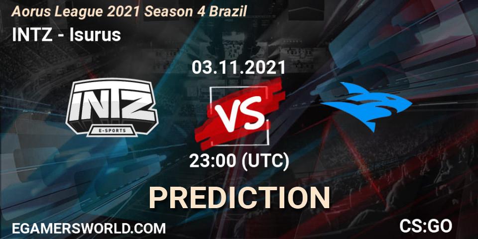 INTZ vs Isurus: Betting TIp, Match Prediction. 03.11.2021 at 23:00. Counter-Strike (CS2), Aorus League 2021 Season 4 Brazil