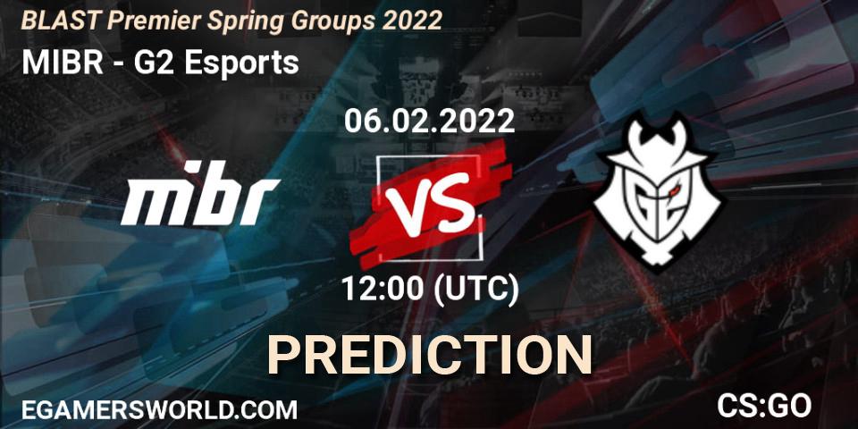 MIBR vs G2 Esports: Betting TIp, Match Prediction. 06.02.2022 at 12:00. Counter-Strike (CS2), BLAST Premier Spring Groups 2022