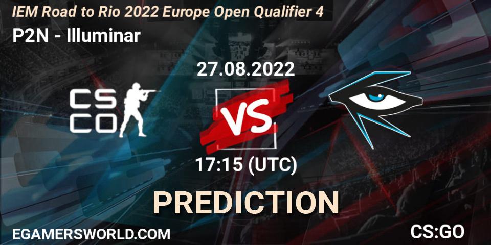 P2N vs Illuminar: Betting TIp, Match Prediction. 27.08.2022 at 17:15. Counter-Strike (CS2), IEM Road to Rio 2022 Europe Open Qualifier 4