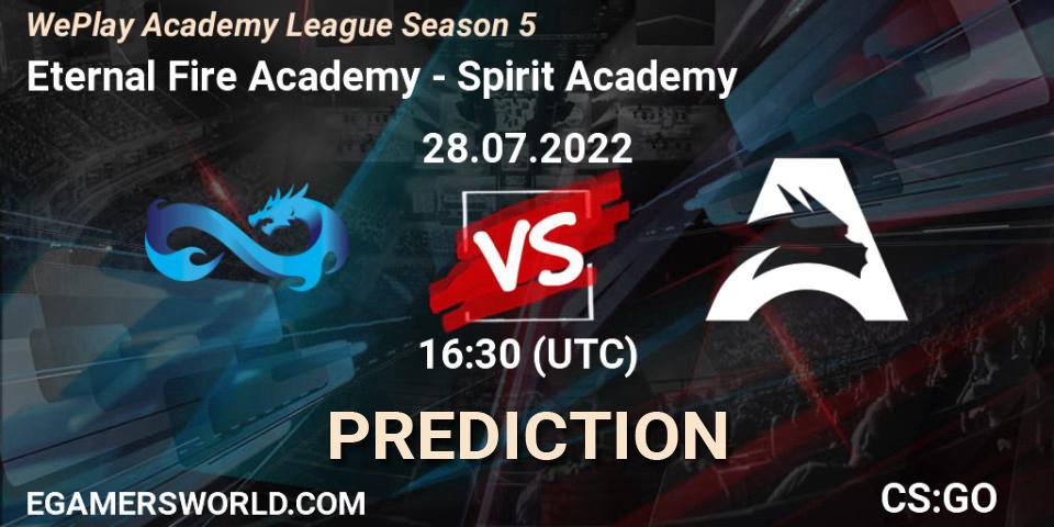 Eternal Fire Academy vs Spirit Academy: Betting TIp, Match Prediction. 28.07.22. CS2 (CS:GO), WePlay Academy League Season 5
