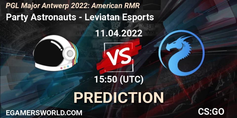 Party Astronauts vs Leviatan Esports: Betting TIp, Match Prediction. 11.04.2022 at 15:50. Counter-Strike (CS2), PGL Major Antwerp 2022: American RMR