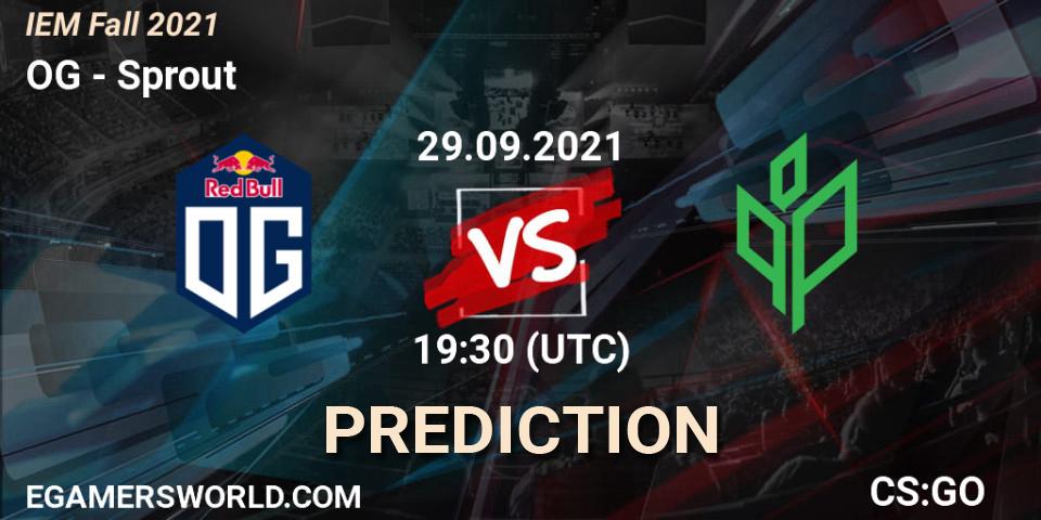 OG vs Sprout: Betting TIp, Match Prediction. 29.09.2021 at 20:15. Counter-Strike (CS2), IEM Fall 2021: Europe RMR