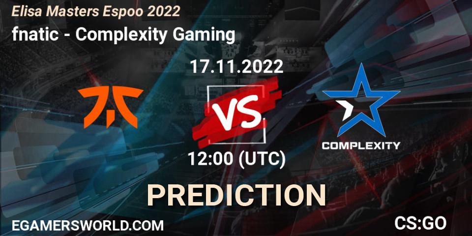 fnatic vs Complexity Gaming: Betting TIp, Match Prediction. 17.11.22. CS2 (CS:GO), Elisa Masters Espoo 2022