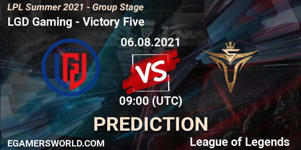 LGD Gaming vs Victory Five: Betting TIp, Match Prediction. 06.08.21. LoL, LPL Summer 2021 - Group Stage