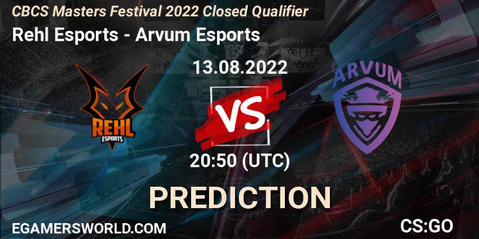 Rehl Esports vs Arvum Esports: Betting TIp, Match Prediction. 13.08.2022 at 19:45. Counter-Strike (CS2), CBCS Masters Festival 2022 Closed Qualifier