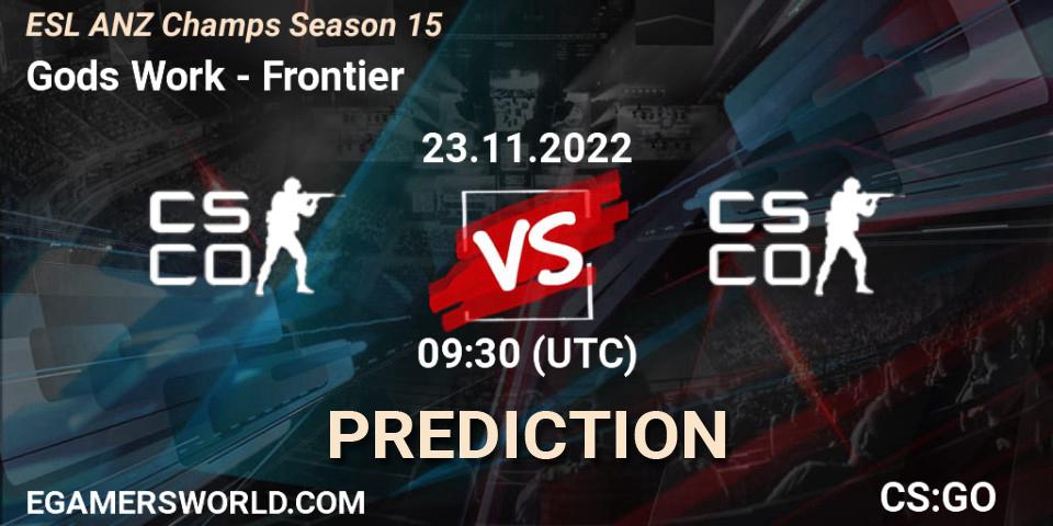 Gods Work vs Frontier: Betting TIp, Match Prediction. 24.11.22. CS2 (CS:GO), ESL ANZ Champs Season 15