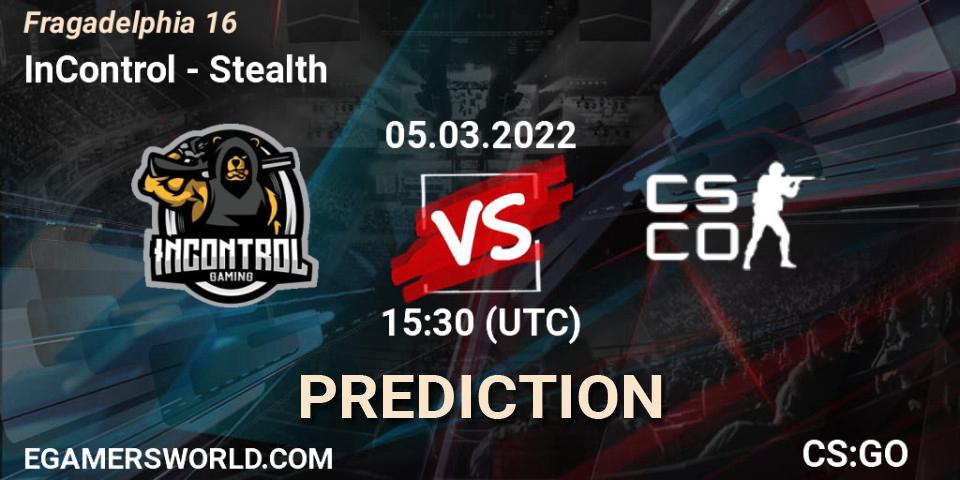 InControl vs Stealth: Betting TIp, Match Prediction. 05.03.2022 at 15:55. Counter-Strike (CS2), Fragadelphia 16
