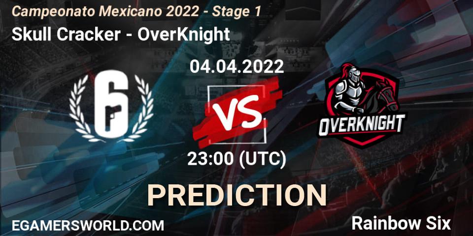 Skull Cracker vs OverKnight: Betting TIp, Match Prediction. 04.04.2022 at 23:00. Rainbow Six, Campeonato Mexicano 2022 - Stage 1