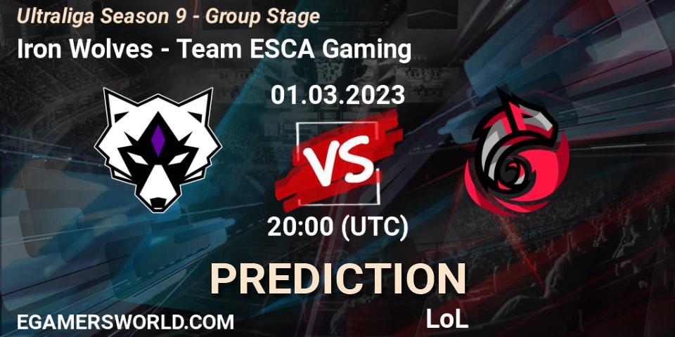 Iron Wolves vs Team ESCA Gaming: Betting TIp, Match Prediction. 01.03.23. LoL, Ultraliga Season 9 - Group Stage