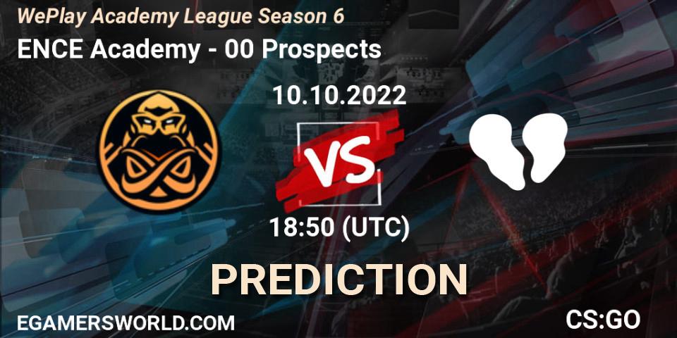 ENCE Academy vs 00 Prospects: Betting TIp, Match Prediction. 13.10.2022 at 20:35. Counter-Strike (CS2), WePlay Academy League Season 6