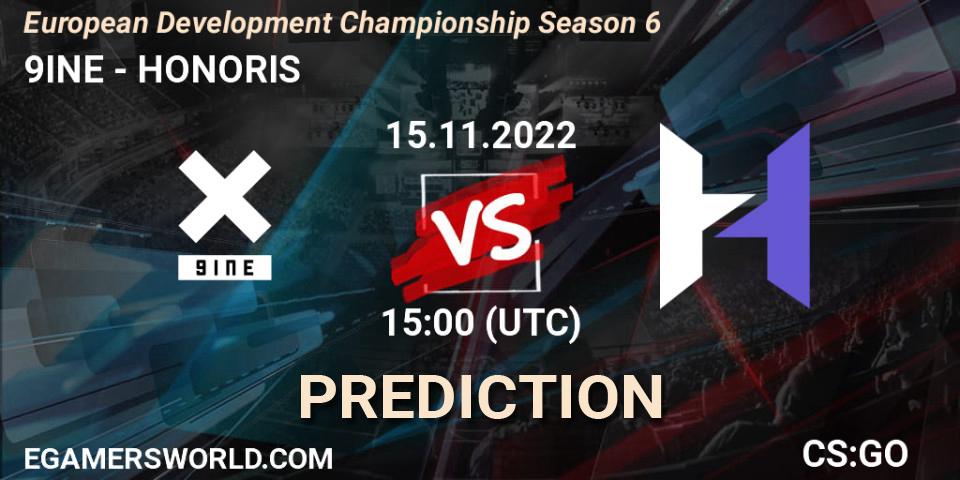9INE vs HONORIS: Betting TIp, Match Prediction. 15.11.2022 at 15:30. Counter-Strike (CS2), European Development Championship Season 6
