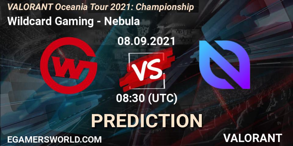 Wildcard Gaming vs Nebula: Betting TIp, Match Prediction. 08.09.2021 at 08:30. VALORANT, VALORANT Oceania Tour 2021: Championship