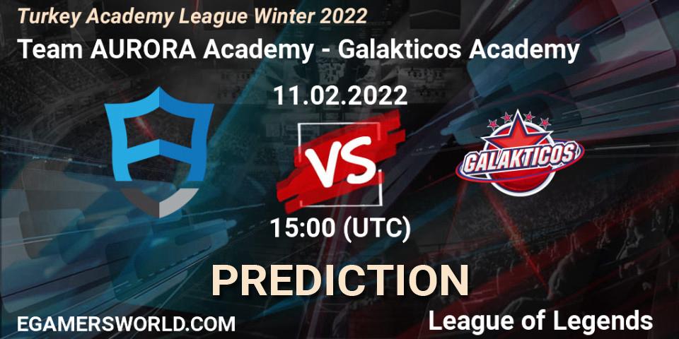 Team AURORA Academy vs Galakticos Academy: Betting TIp, Match Prediction. 11.02.22. LoL, Turkey Academy League Winter 2022