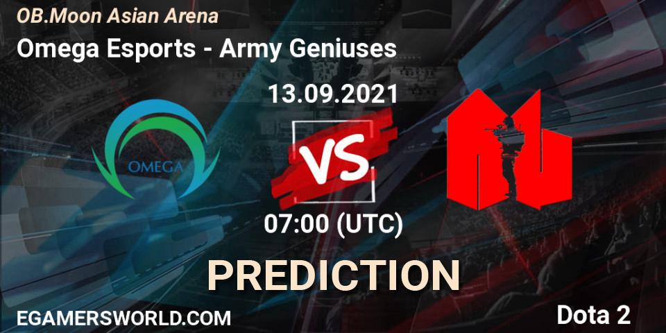 Omega Esports vs Army Geniuses: Betting TIp, Match Prediction. 13.09.2021 at 07:02. Dota 2, OB.Moon Asian Arena