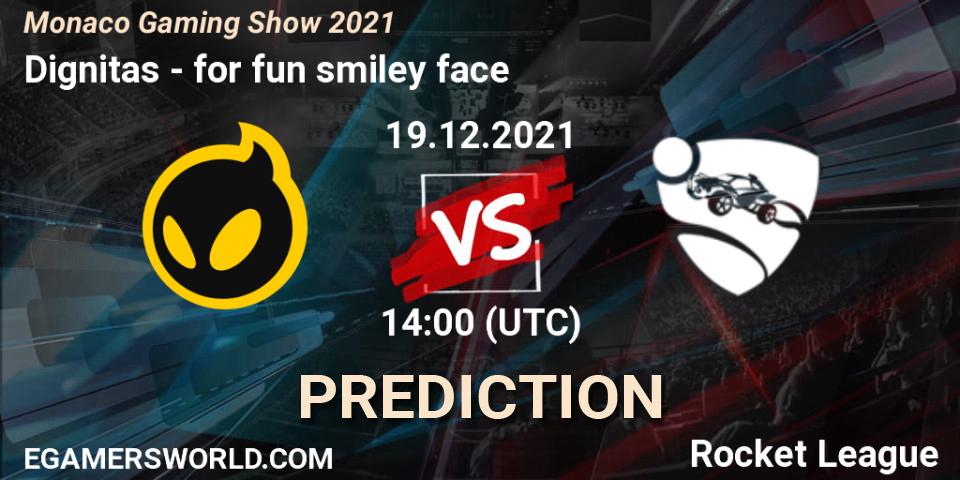 Dignitas vs for fun smiley face: Betting TIp, Match Prediction. 19.12.2021 at 14:00. Rocket League, Monaco Gaming Show 2021