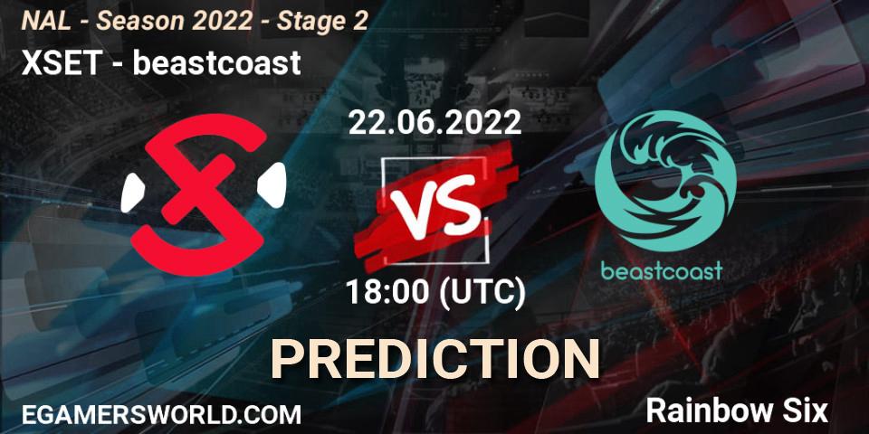 XSET vs beastcoast: Betting TIp, Match Prediction. 22.06.2022 at 18:00. Rainbow Six, NAL - Season 2022 - Stage 2