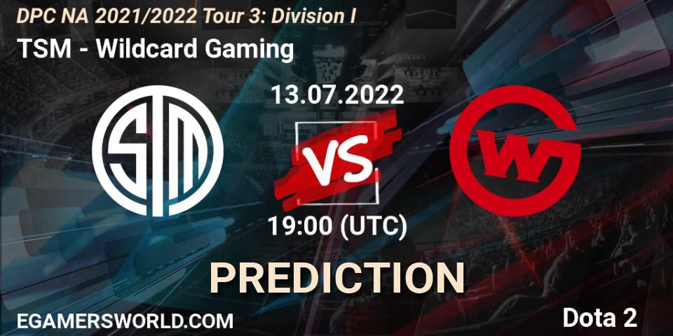 TSM vs Wildcard Gaming: Betting TIp, Match Prediction. 13.07.2022 at 19:43. Dota 2, DPC NA 2021/2022 Tour 3: Division I