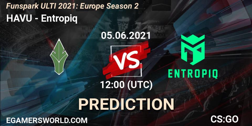 HAVU vs Entropiq: Betting TIp, Match Prediction. 05.06.2021 at 12:00. Counter-Strike (CS2), Funspark ULTI 2021: Europe Season 2