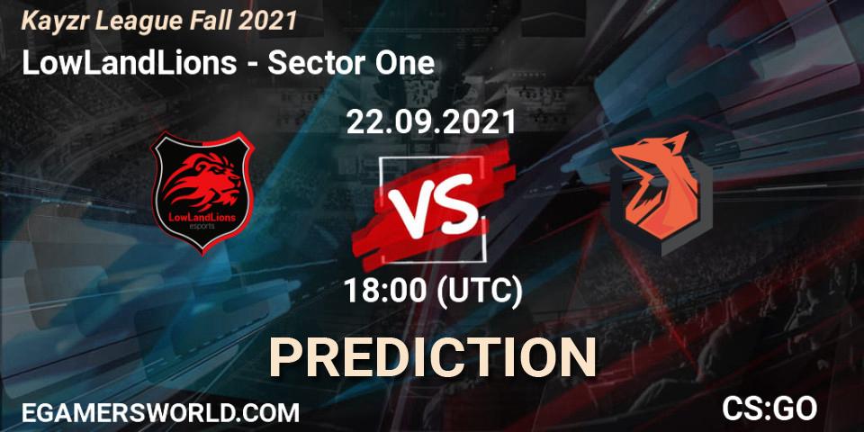LowLandLions vs Sector One: Betting TIp, Match Prediction. 22.09.2021 at 18:00. Counter-Strike (CS2), Kayzr League Fall 2021