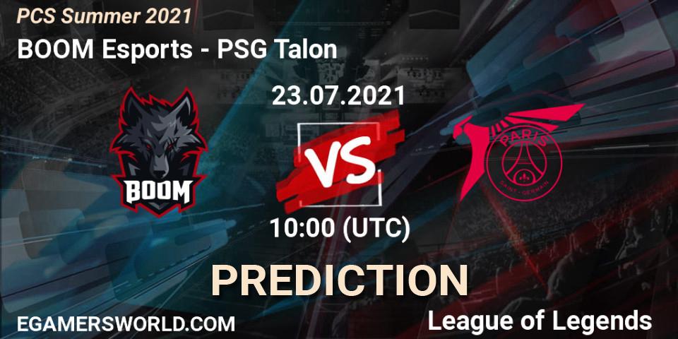 BOOM Esports vs PSG Talon: Betting TIp, Match Prediction. 23.07.2021 at 10:00. LoL, PCS Summer 2021