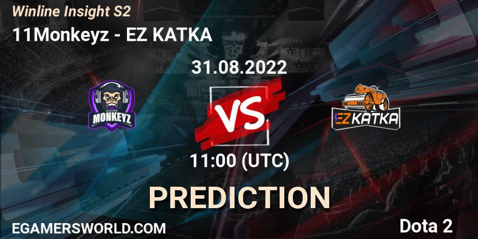 11Monkeyz vs EZ KATKA: Betting TIp, Match Prediction. 31.08.22. Dota 2, Winline Insight S2