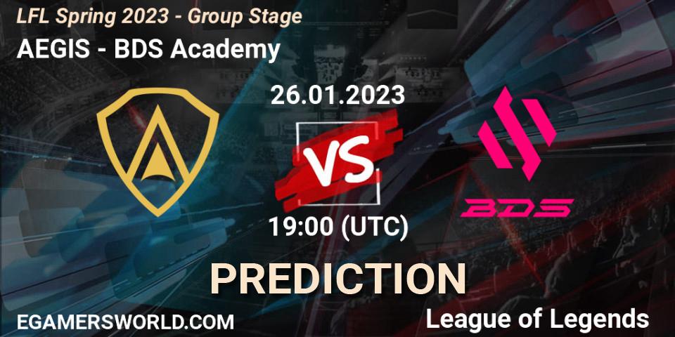 AEGIS vs BDS Academy: Betting TIp, Match Prediction. 26.01.2023 at 19:15. LoL, LFL Spring 2023 - Group Stage